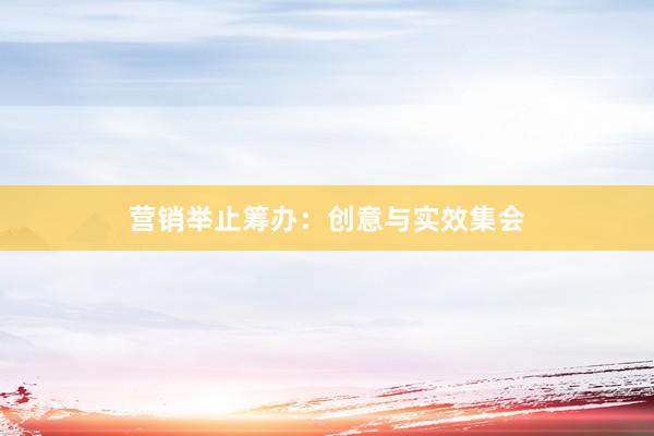 营销举止筹办：创意与实效集会